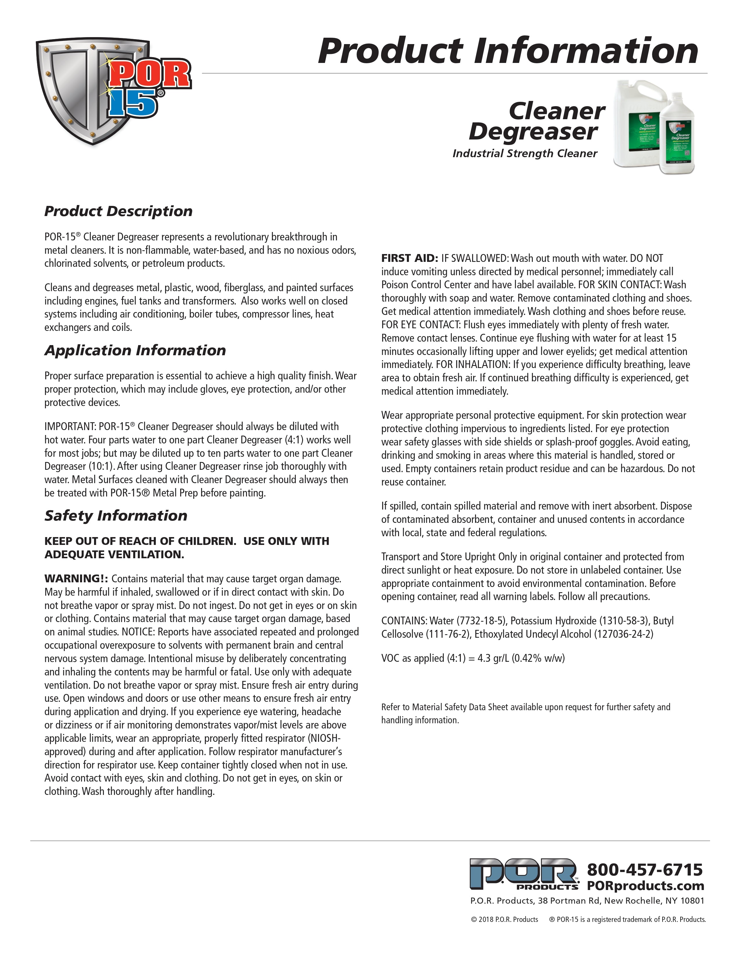 POR-15 CLEANER DEGREASER