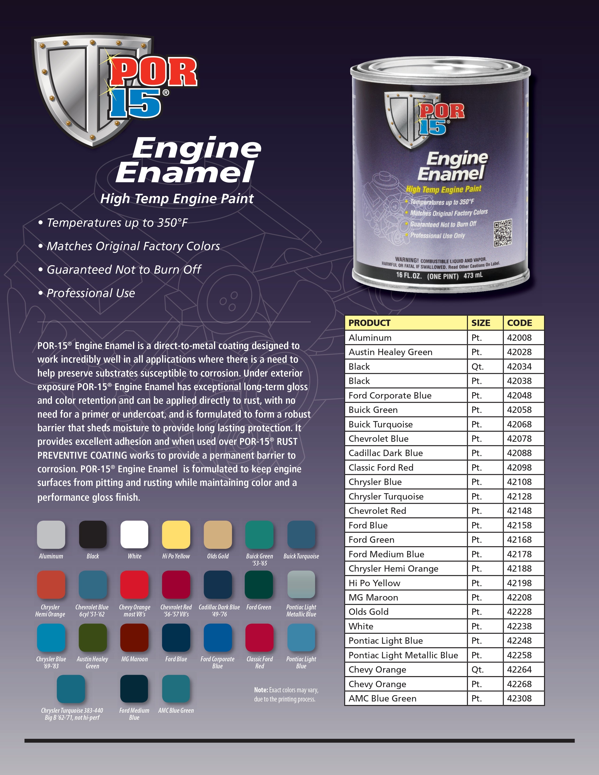 Engine Enamel Black Pint