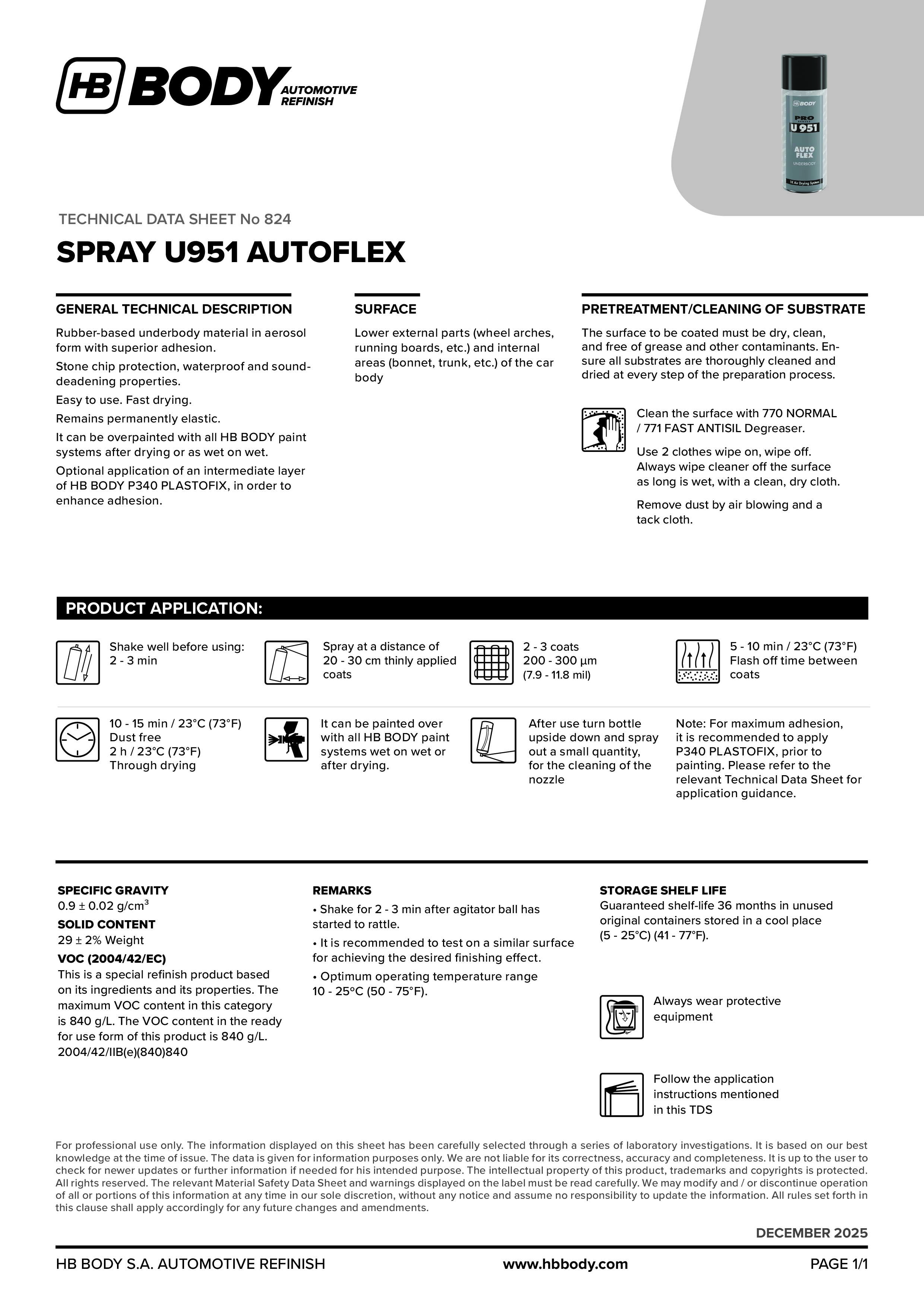 U951 Autoflex Underbody Spray Can