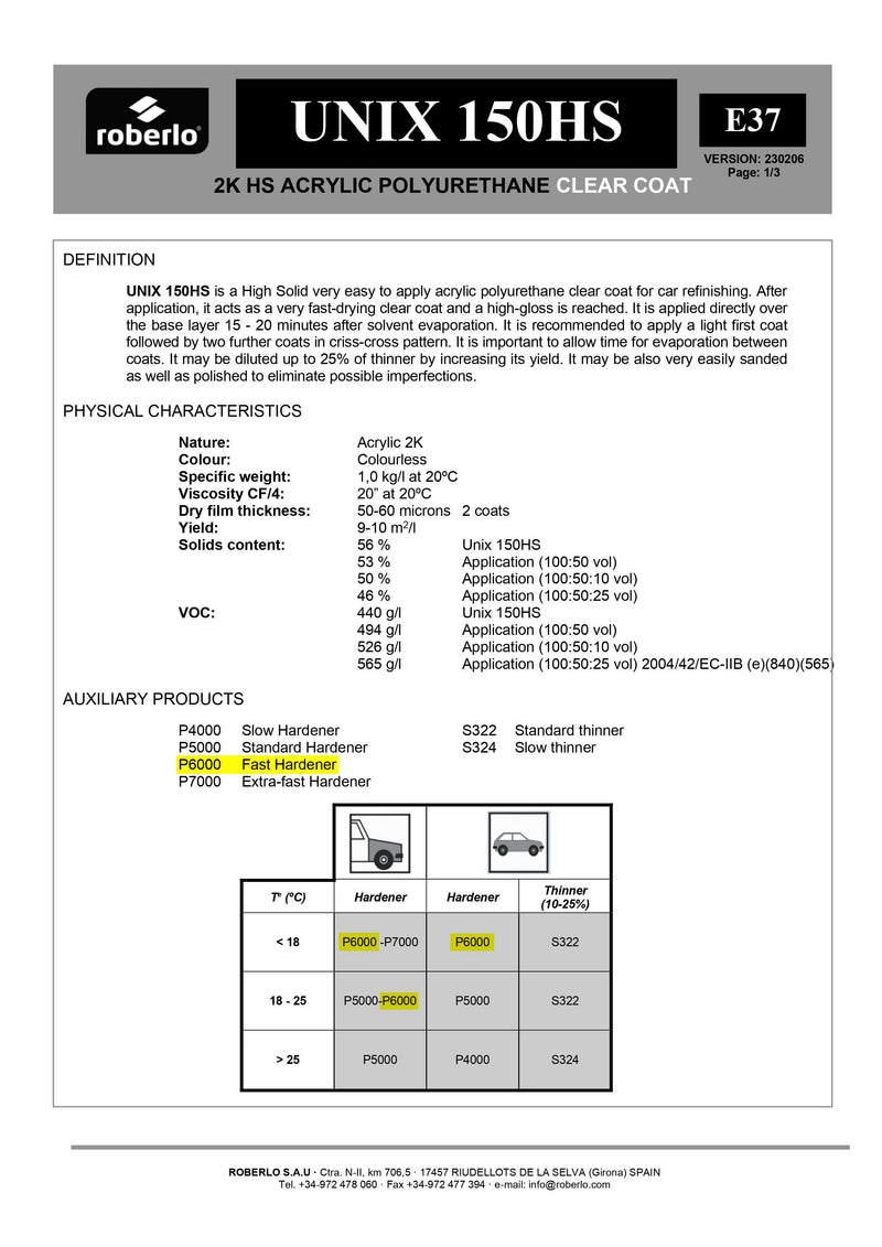 ROBERLO P6000 FAST HARDENER 2.5L