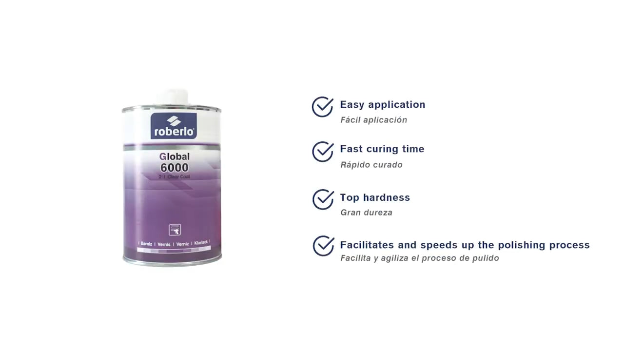 ROBERLO GLOBAL 6000 CLEARCOAT FAST KIT 2:1 (ROBERLO GLOBAL 6000 CLEARCOAT 5L + ROBERLO G5006 FAST HARDENER 2.5L)