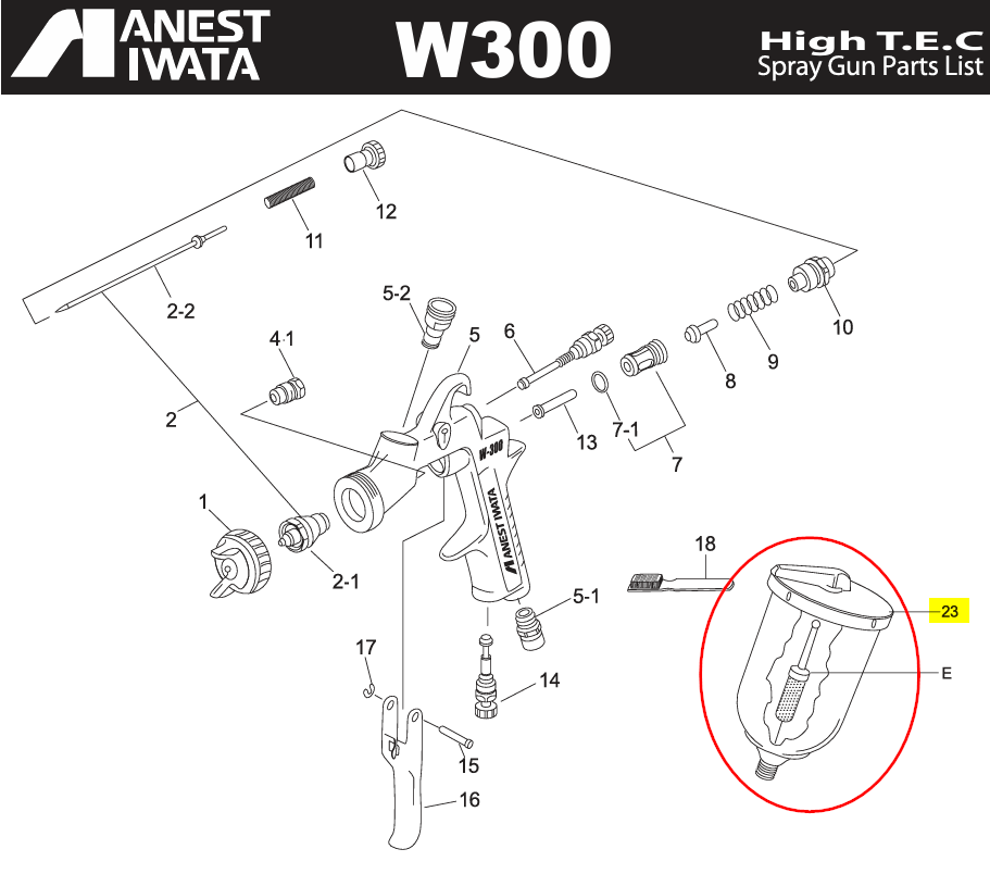 IWATA  PCG.6AG GRAVITY POT 600ml W300/AZ3HTE