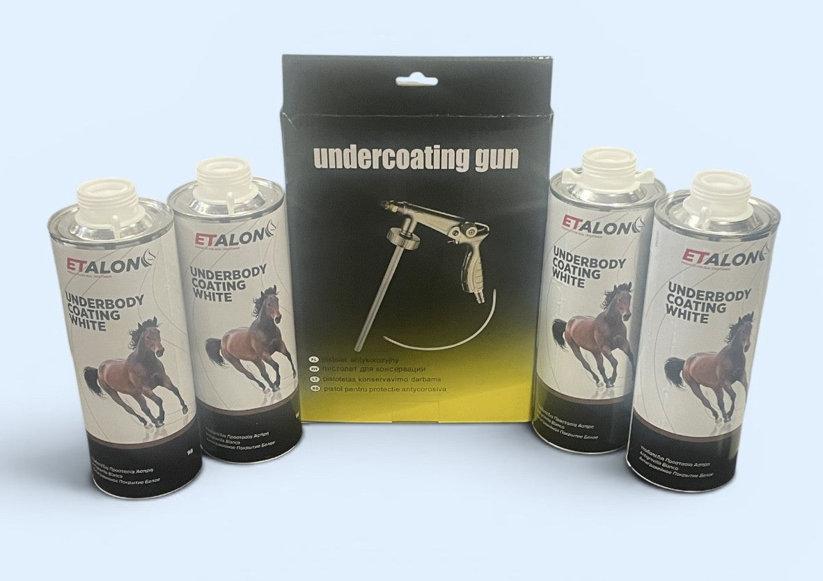 ETALON UNDERBODY COATING WHITE 1KG + FREE UNDERSEAL GUN SAVE $47.48