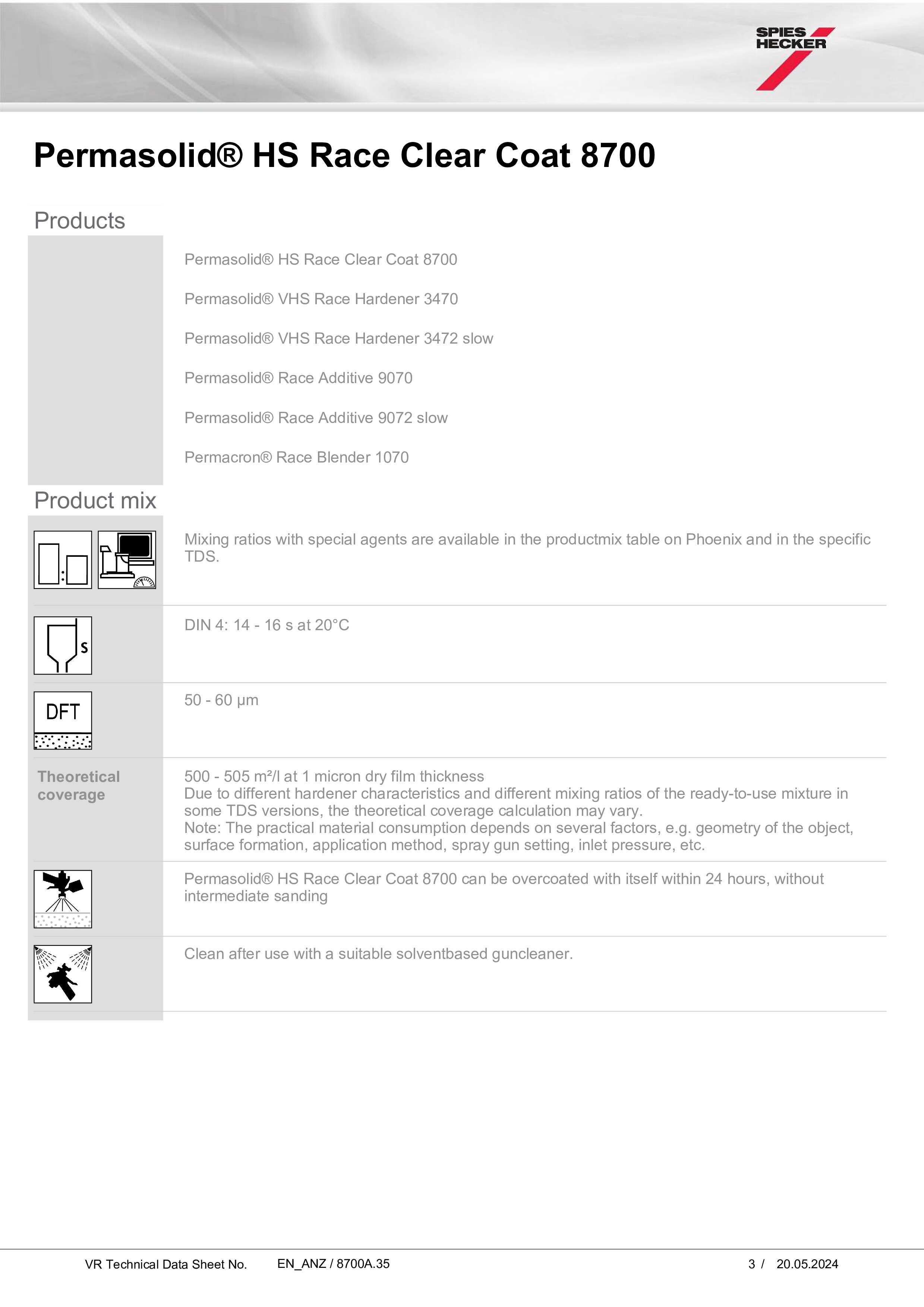 8700 PERMASOLID HS RACE CLEARCOAT 5L