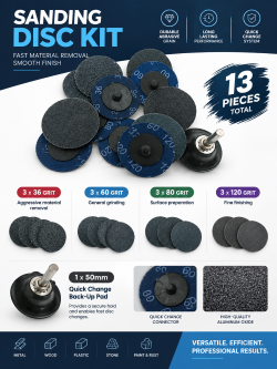 13PC 50MM SANDING DISC P36 - P120