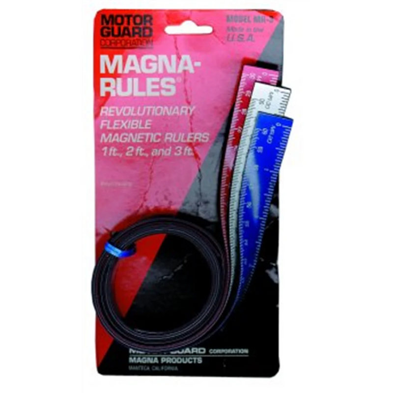 Motor Guard MR-3 Magna Rule Flexible Magnetic Ruler (Assorted 3-Pack)