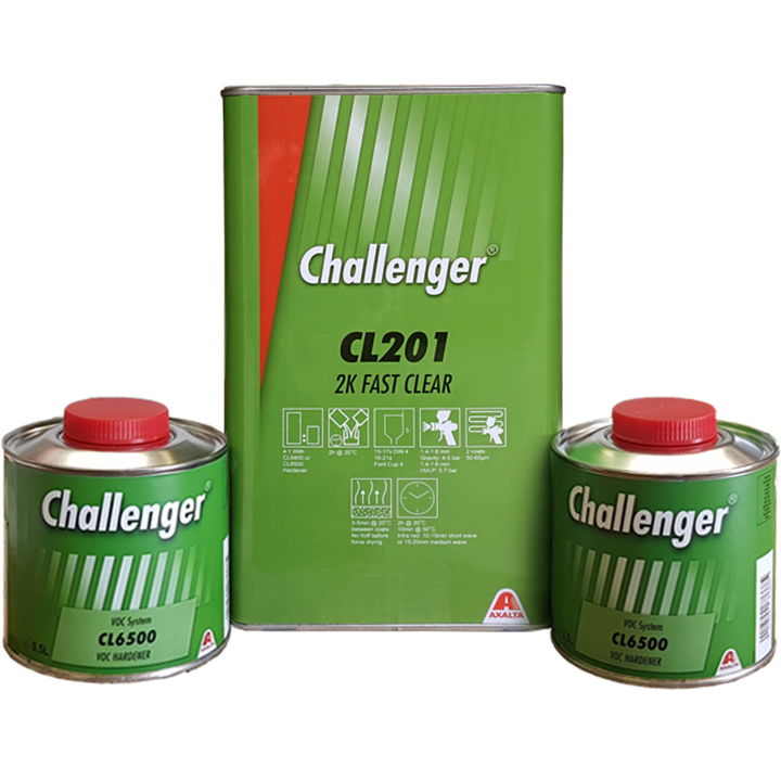 CHALLENGER 2K FAST CLEAR WITH MEDIUM HARDENER KIT (1 X CL201 4L & 2 X CL6500 500ML)