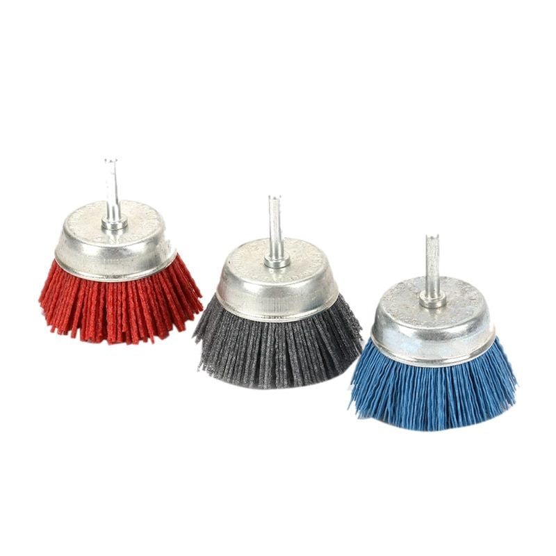 3PC 75MM WIRE NYLON CUP BRUSH SET