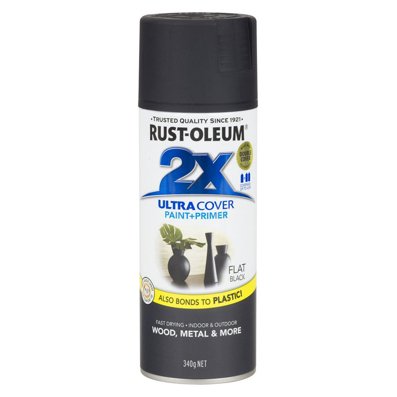 2X Ultra Cover Flat Black Spray Can
