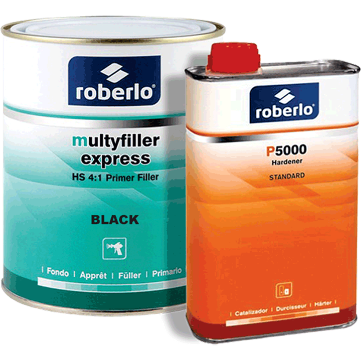 ROBERLO MULTYFILLER EXPRESS PRIMER BLACK (ME6) 4-1 KIT P5000 STD HARDENER