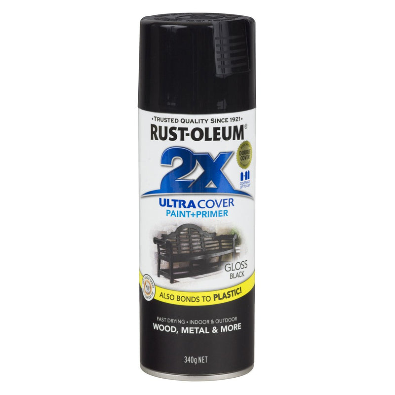 2X Ultra Cover Gloss Black Spray Can