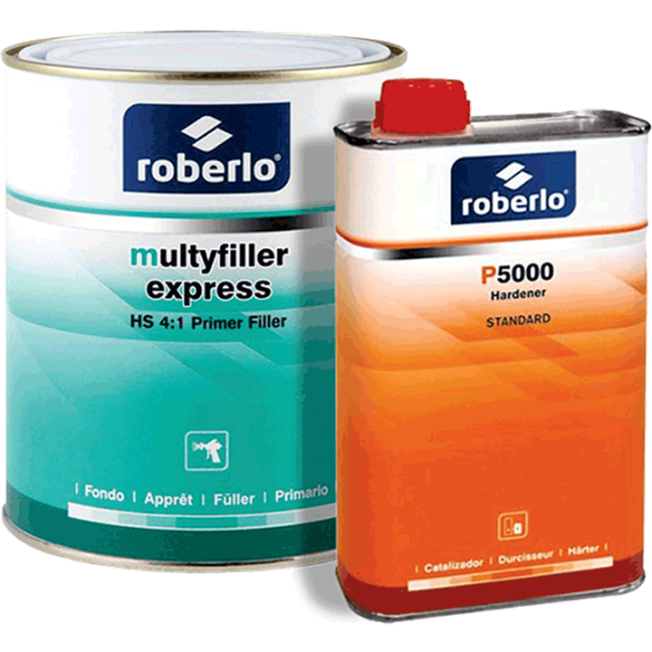 ROBERLO MULTYFILLER EXPRESS PRIMER GREY (ME1) 4-1 KIT P5000 STD HARDENER 1L