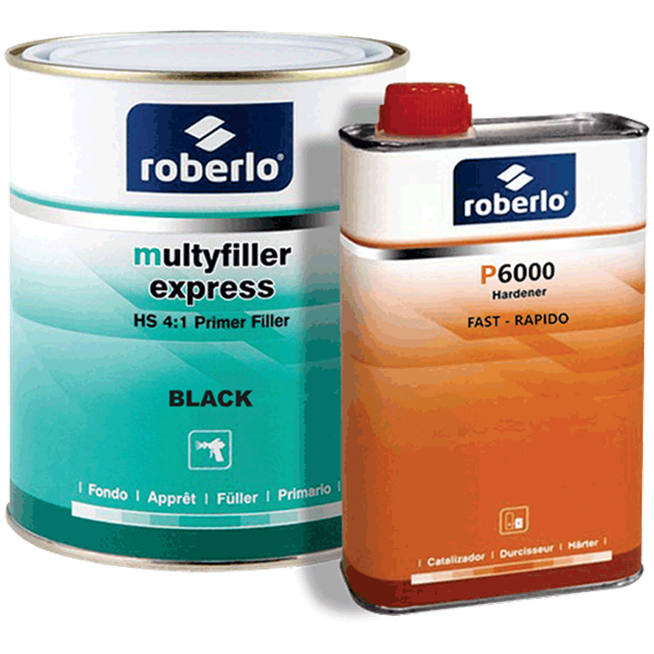 ROBERLO MULTYFILLER EXPRESS PRIMER BLACK (ME6) 4-1 KIT P6000 FAST HARDENER